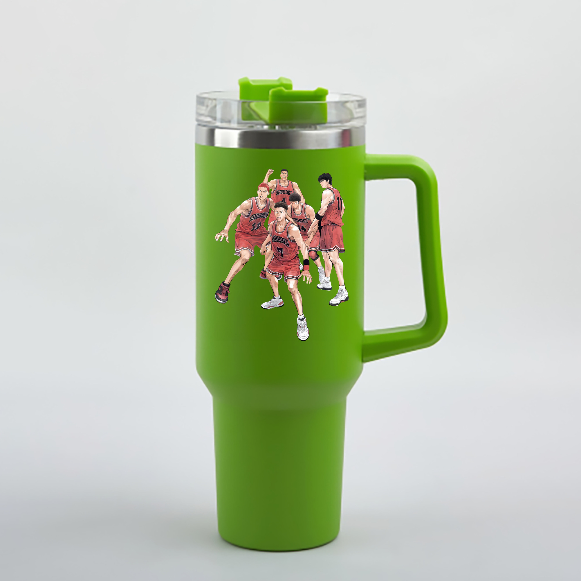 （画像用） SLAM DUNK／スラムダンク 1200mL車用タンブラー - クリスタルステッカー（プラスチックストロー付き）